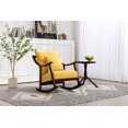 thumbnail image 1 of Mid Century Modern Accent Rocking Chair, Linen Fabric Upholstered Glider Rocker Armchair With Solid Wood Base, Comfy Nursery Reading Chair for Living Room Bedroom Balcony, 1 of 6