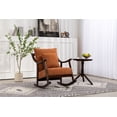 thumbnail image 1 of Mid Century Modern Accent Rocking Chair, Linen Fabric Upholstered Glider Rocker Armchair With Solid Wood Base, Comfy Nursery Reading Chair for Living Room Bedroom Balcony, 1 of 6