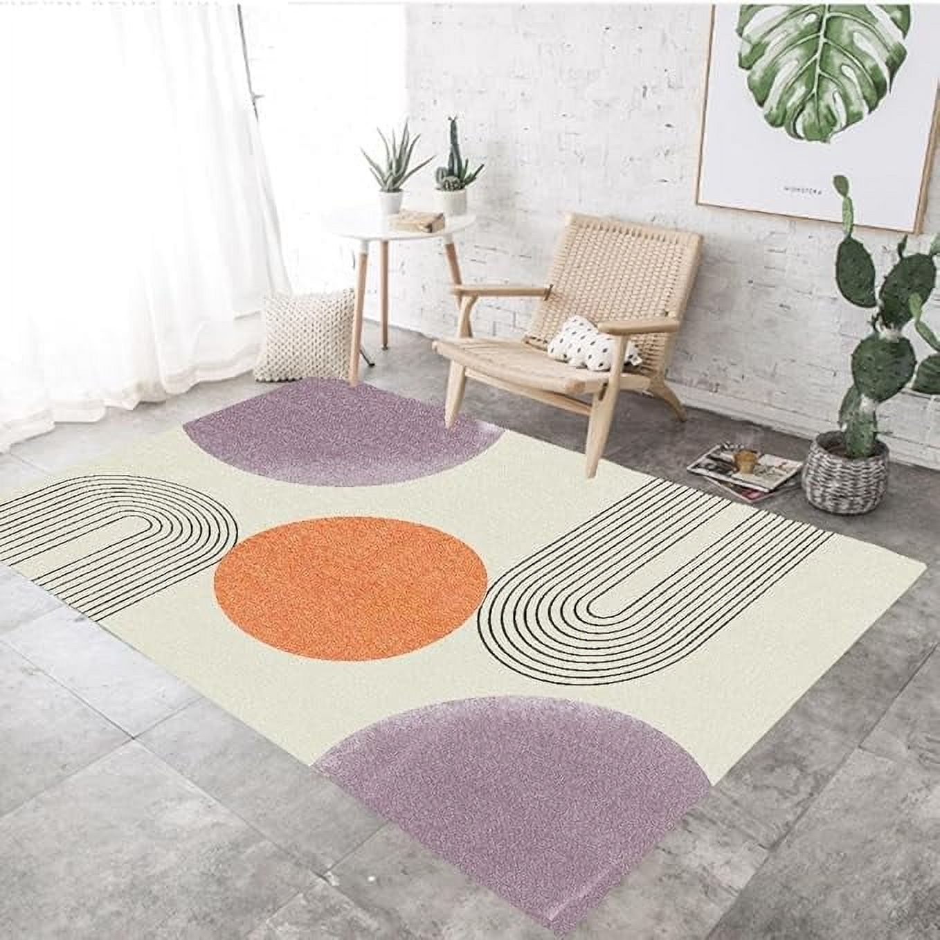 Mid Century Modern Area Rugs Small Machine Washable Foldable Throw Rugs ...