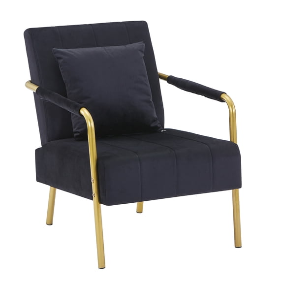 Mid Century Modern Armchair - 23.4" Wide Living Room Accent Chair with Metal Legs, Upholstered Lounge Chair for Bedroom, Reading Nook, Office