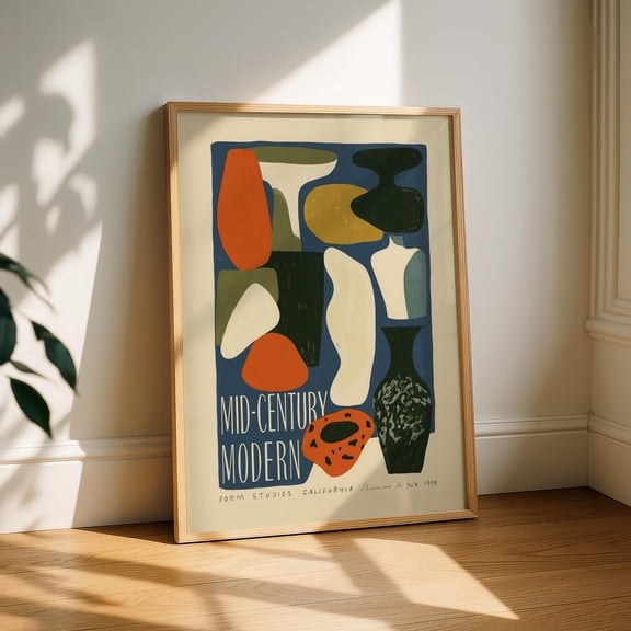 Mid Century Modern Art Print Abstract Shape Wall Art, California Form Studies Poster, Bold Retro Wall Decor, MCM Art, Gallery Wall Print, Poster Only