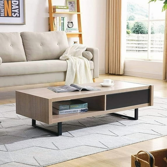 Mid-Century Modern Ash Living Room Coffee Table,tan