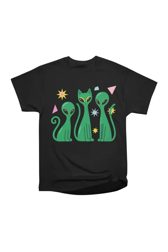 Mid Century Modern Atomic Alien Cat T-Shirt Tee Gift For Him Merch For Her Apparel For Fri