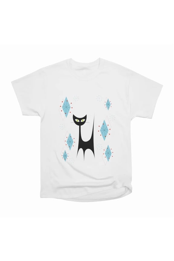 Mid Century Modern Atomic Cat T-Shirt Tee Gift For Him Merch For Her Apparel For Friend