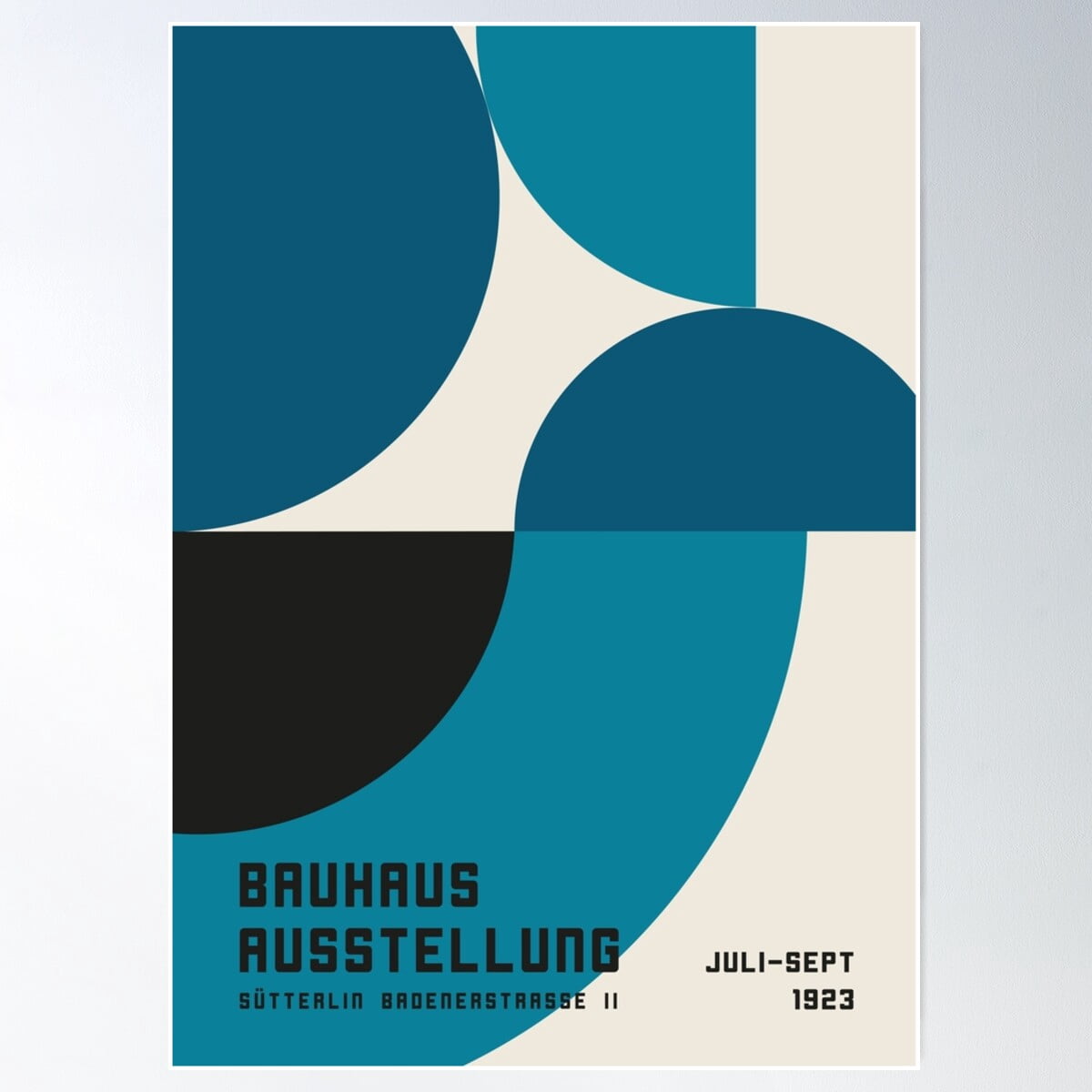 Mid Century Modern Bauhaus 1923 Exhibition Poster Ausstellung In Blue ...