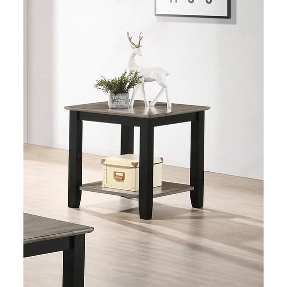 Simple Modern Walnut End Table: Solid Rubberwood Sofa Side Table, 22" Square, Open Shelf Storage, Living Room Furniture, Natural Finish