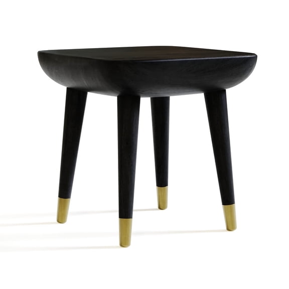 Mid-Century Modern Bob Side Table, End Table with Brass Accents, Hallway Contemporary Scandinavian Furniture, Living Room Accent Table