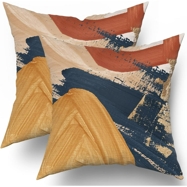 Set Of 2 Yellow Geometric Lumbar Pillow Covers Set Of 2 Yellow Geometric Lumbar Pillow Covers