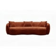 thumbnail image 1 of Mid Century Modern Boucle Curved Sofa - Orange, Comfortable & Stylish, 1 of 10