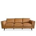 thumbnail image 1 of Mid-Century Modern Brooklyn Tan Leather Sofa, 1 of 3