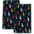 thumbnail image 1 of Mid Century Modern Cats Kitchen Dish Towels Set of 2, Ultra Soft Absorbent Cute Tea Towels Hand Drying Baking Cooking Cloth for Kitchen Decor 16x24 Inch, 1 of 5