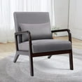thumbnail image 1 of Mid-Century Modern Chair,Accent Chair with Lumbar Pillow,Lounge Side Chair for Living Room,Grey, 1 of 6