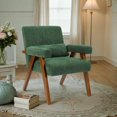 thumbnail image 1 of Mid Century Modern Chair, Neche Sherpa Arm Accent Chair with Pillow&Upholstered, Solid Wood Frame Reading Chair for Living Room, Bedroom - Green, 1 of 6