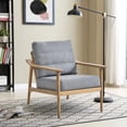 thumbnail image 1 of Mid-Century Modern Chair Upholstered Lounge Arm Accent Chair with Solid Wood Frame and Soft Cushion for Home Living Room, Bedroom and Balcony, 1 of 6