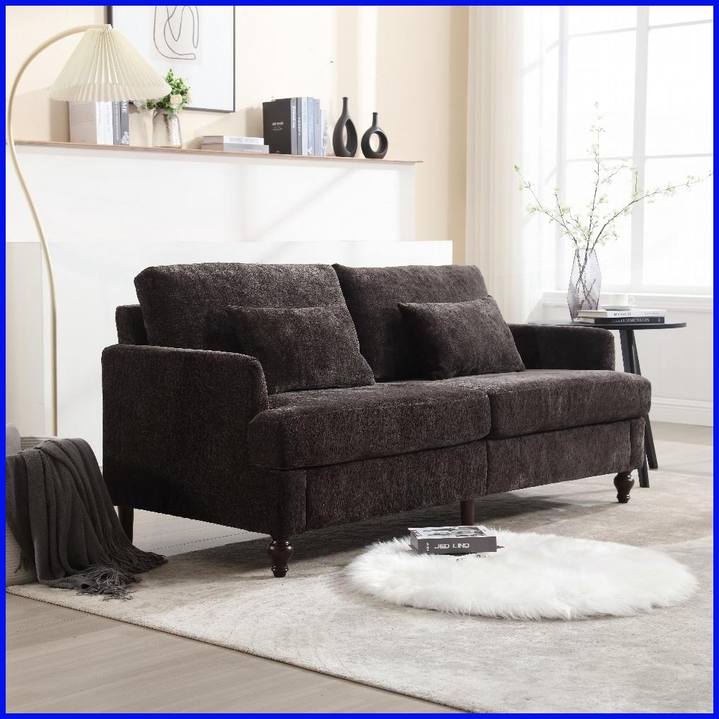 Mid Century Modern Chenille 2-Seat Loveseat Sofa with Solid Wood Frame - Ideal for Living Room & Bedroom