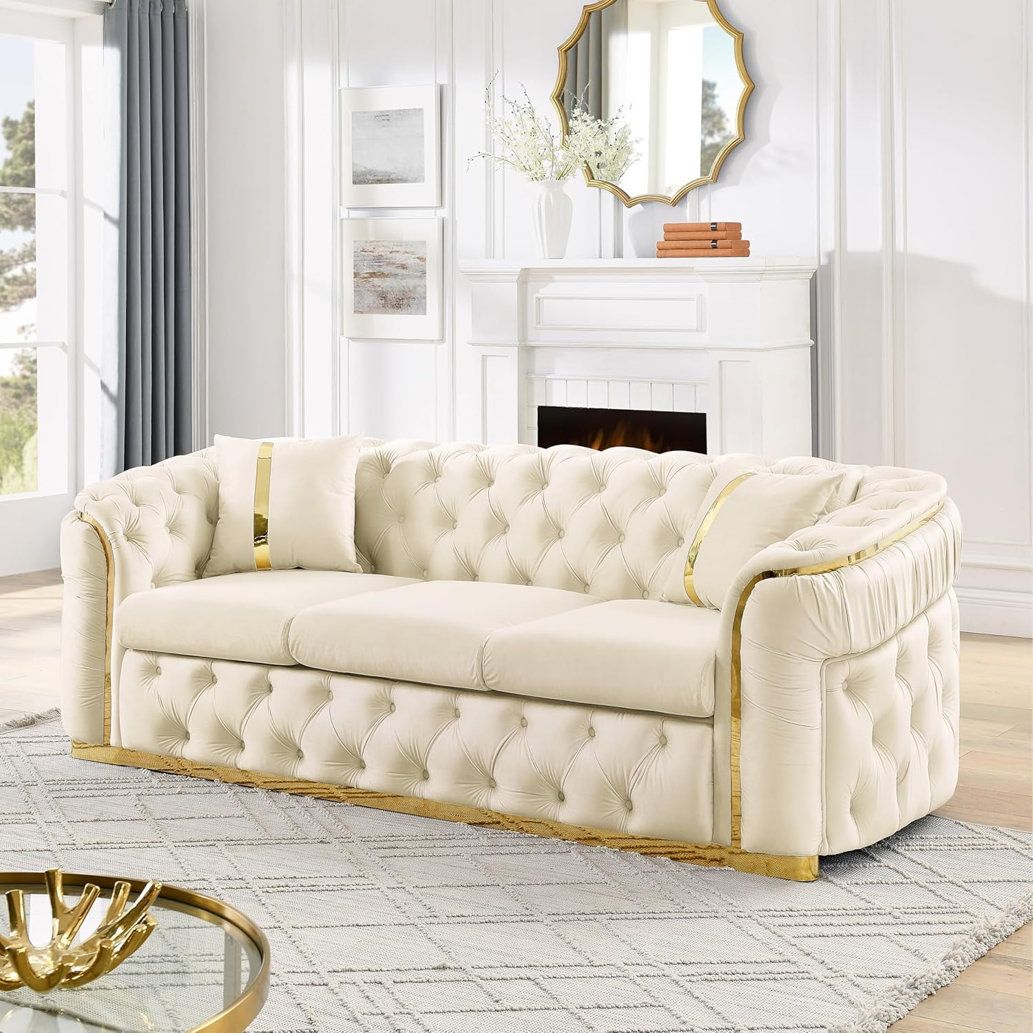 Curated visual reference: Mid Century Modern Chesterfield Sofa Couch 90 6 Velvet Couch Photo Inspiration