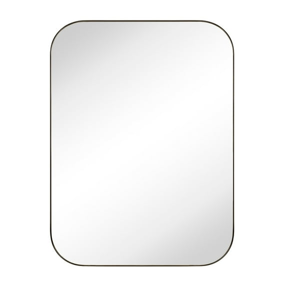 Mid-Century Modern Chic Metal Rounded Wall Mirrors 36'' x 48'' - Rubbed Bronze