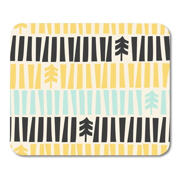 Mid Century Modern Christmas Pattern Holiday Xmas Trees Inspired Mousepad Mouse Pad Mouse Mat 9x10 inch
