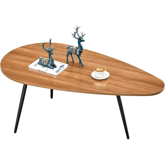 Modern Coffee Table White Coffee Tables for Small Space Unique Simple Oval Center Table for Living Room Home Office Easy Assembly 22.2" D x 42.5" W x 17.1" H