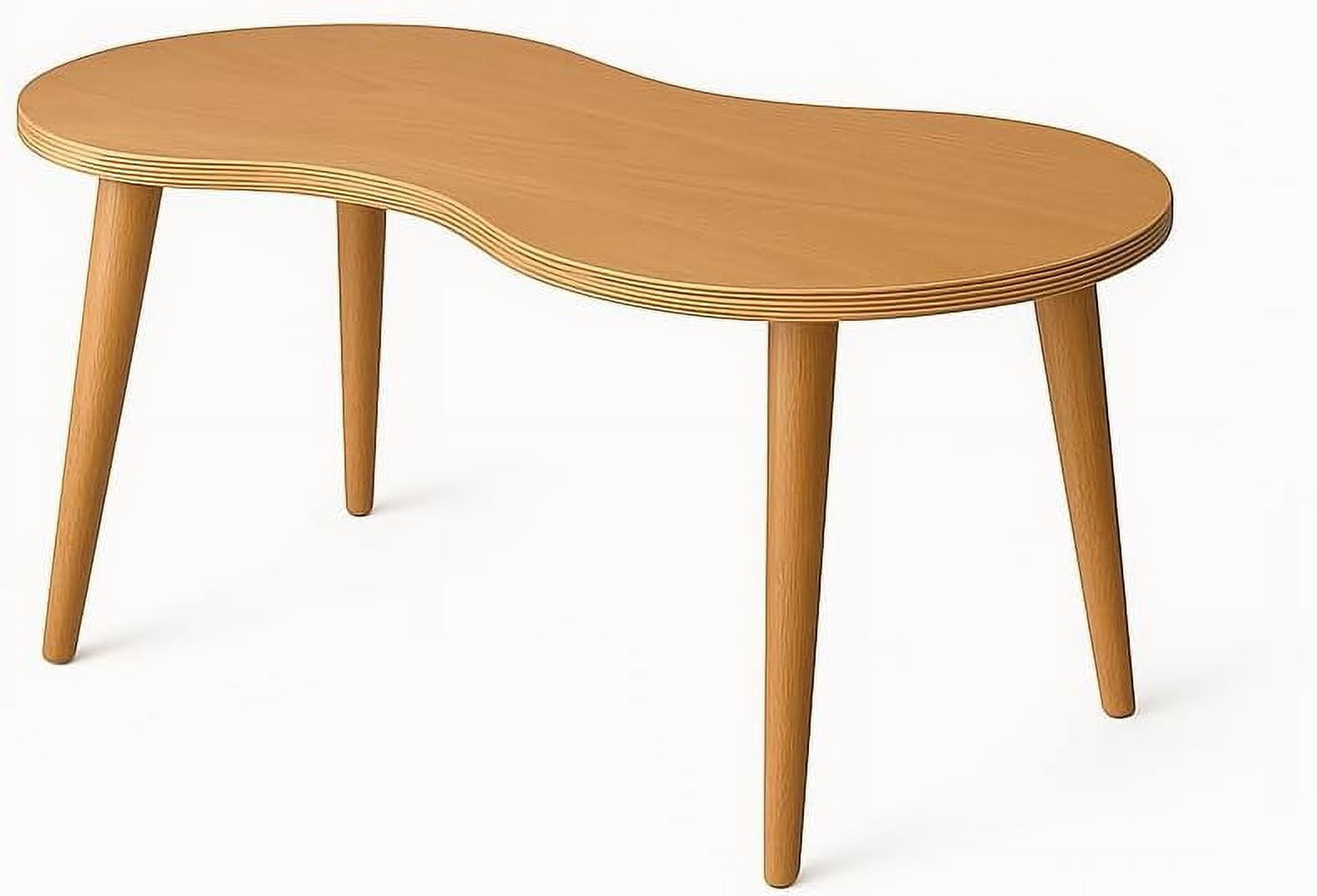 Mid Century Modern Coffee Table – Butterfly Low Design, Birch Top & Beech Legs, Burgundy, Small (14”D X 22”W X 15”H)