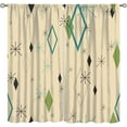 thumbnail image 1 of Mid Century Modern Curtains, Abstract Atomic Starburst Geometric Diamond Pattern Window Treatments for Bedroom Living Room Kitchen Set 2 Panels,55x39 Inches, 1 of 8