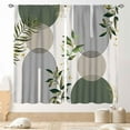 thumbnail image 1 of Mid Century Modern Curtains, Boho Aesthetic Green Tropical Palm Leaves Abstract Minimalist Geometic Arch Curtains Treatments for Bedroom Living Room Bathroom 2 Panels, 84"x63" Inch, 1 of 5