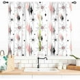 thumbnail image 1 of Mid Century Modern Curtains, Pink Gray Geometric Atomic Abstract Pattern Retro Style Window Drapery for Bedroom Living Room Kitchen Bathroom 53"W x 63"L (Pack of 2), 1 of 6