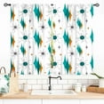 thumbnail image 1 of Mid Century Modern Curtains, Teal Orange Geometric Atomic Abstract Pattern 1950s 1960s Retro Style Window Drapery Treatments for Bedroom Living Room Kitchen Bathroom 2 Panel, 55x39 Inch, 1 of 4