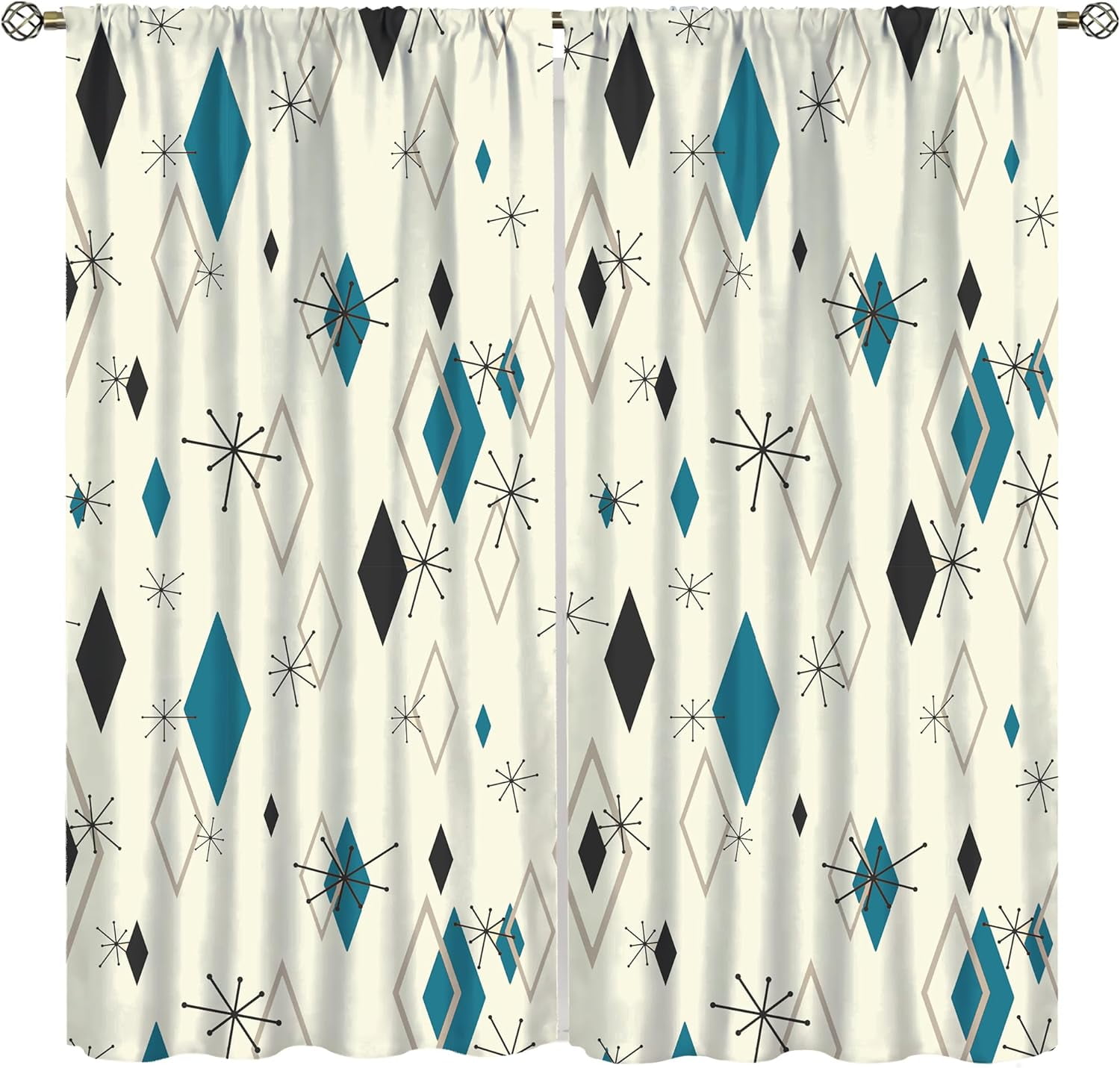 Mid Century Modern Curtains,Vintage Bedroom Living Room Window — free download