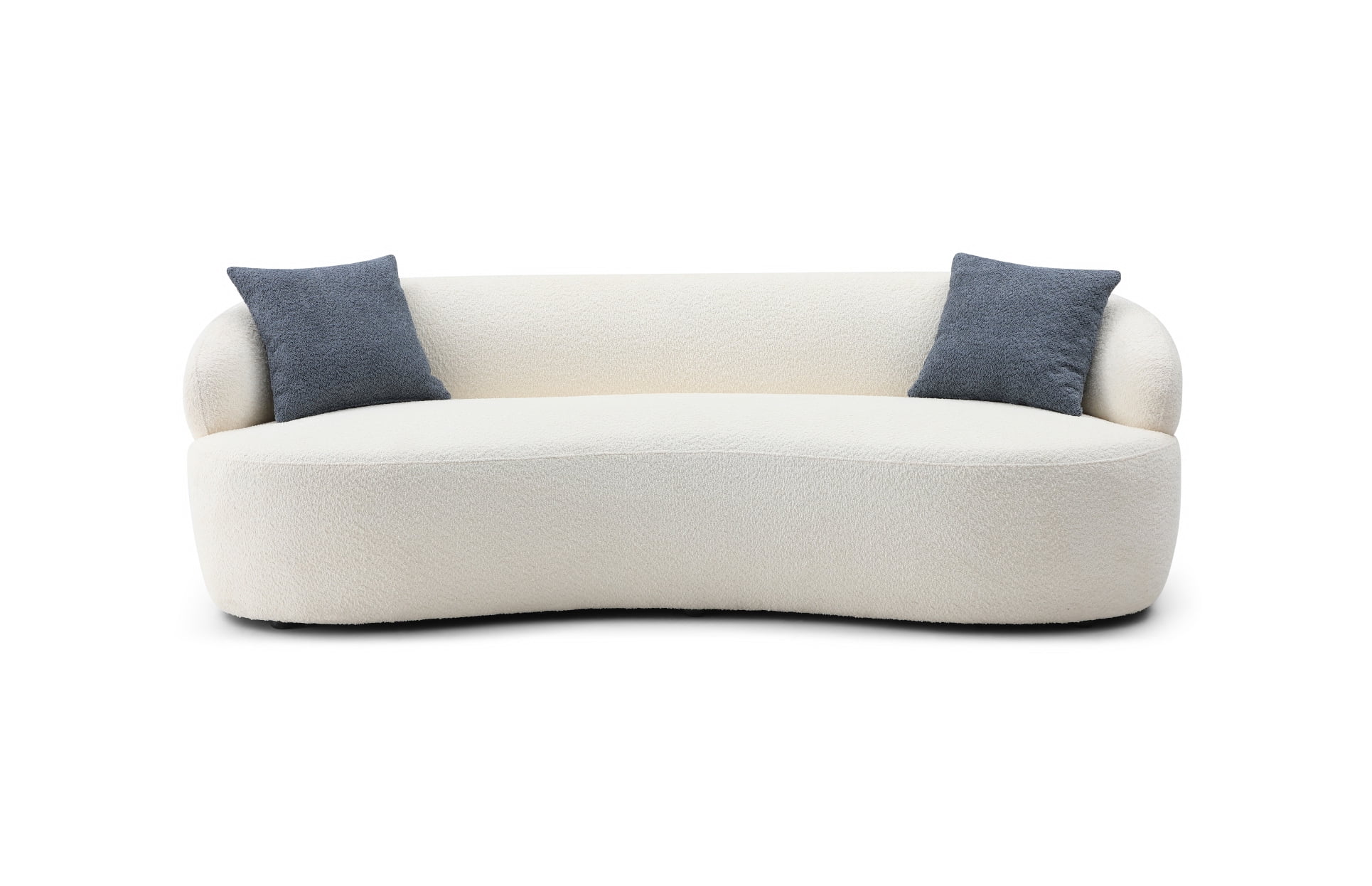Mid Century Modern Curved 3 Seat Sofa Cloud Couch Boucle Fabric ...