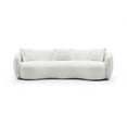 thumbnail image 1 of Mid Century Modern Curved Sofa, 3-Seat Boucle Couch for Living Room, Upholstered Couch with 3 Throw Pillows and Backrest, Accent Sofa Couch for Bedroom, Office, Apartment, Beige, 1 of 7