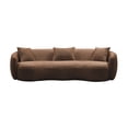 thumbnail image 1 of Mid Century Modern Curved , Soft Boucle Fabric For Bedroom, Office, Apartment, Luxury , Brown Living Room Couch, Curved, Apartment , Cozy Seat,, 1 of 5