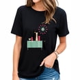 thumbnail image 1 of Mid Century Modern Design Cool Cats & Sunburst Clock T-Shirt, 1 of 5
