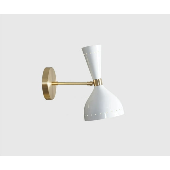 Mid Century Modern Diabolo Wall Sconce – Handcrafted Brass Stilnovo-Inspired Adjustable Bedside Reading Lamp