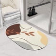 thumbnail image 1 of Mid Century Modern Diatomaceous Earth Bath Mat - Abstract Boho Rubber Non Slip Quick Dry Super Absorbent Washable Aesthetic Art Bathroom Rugs Fit Under Door（Oval,35×24 inch）, 1 of 5