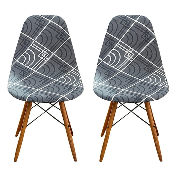 Mid Century Modern Dining Chair Slipcover,Stretch Shell Chair Cover Removable Washable Non-slip Soft Spandex Printed Armless Chair Protector for Living Room Bedroom Kitchen-2-A