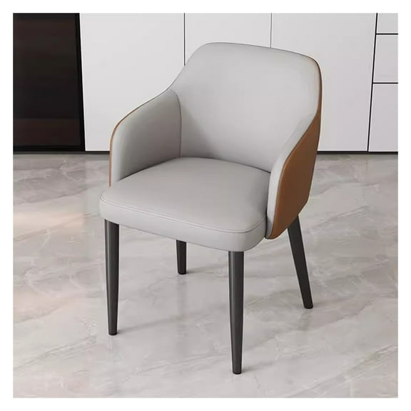 Mid Century Modern Dining Chairs Faux Leather Dining Room Chairs Upholstered Kitchen Chairs with Arms and Metal Legs,Dinner Chairs Accent Side Chairs