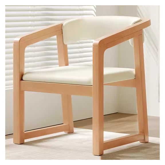 Mid Century Modern Dining Chairs Leather Kitchen & Dining Room Chairs with Solid Wood Legs,Comfy Upholstered Accent Chair Armchair for Living Room