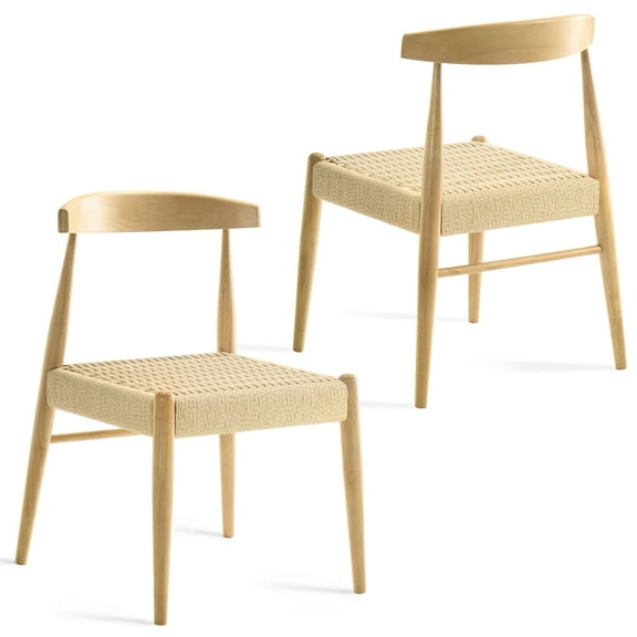XDECO Wooden Dining Chairs 2-Pack for Indoor Outdoor Living Room Bedroom