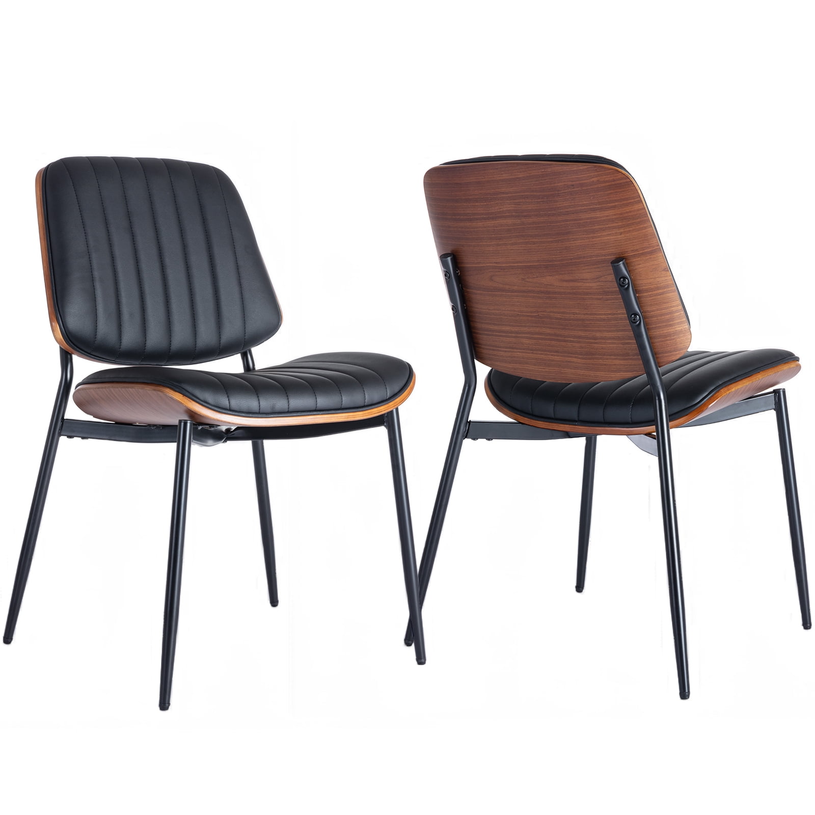Mid Century Modern Dining Chairs Set of 2, Black Kitchen & Dining Room ...