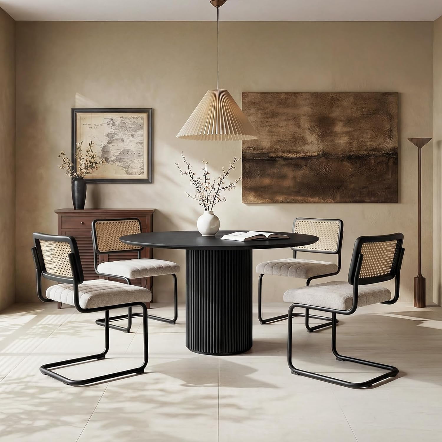 Illustration of Natural Linen Furniture Mid Century Modern