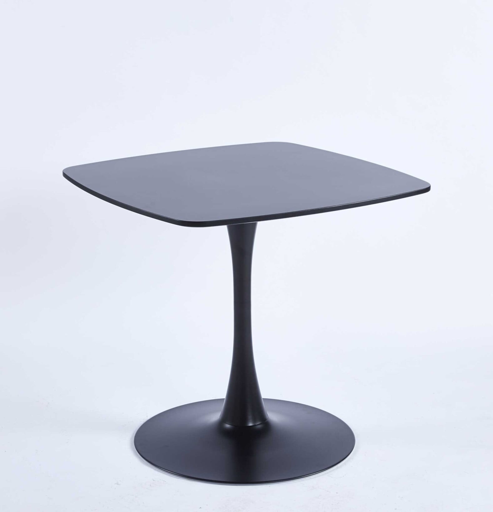 31.49" Black Square Dining Table for 4, MidCentury Modern Dining Room