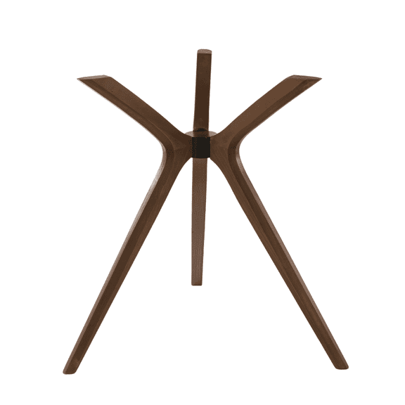 Furnirem | 3-Leg Walnut Solid Wood, Pedestal Dining Table Base for Wood Tabletop