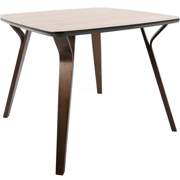Mid-Century Modern Dining Table, Walnut Wood Dinette Table for Kitchen, Breakfast Nook & Small Spaces
