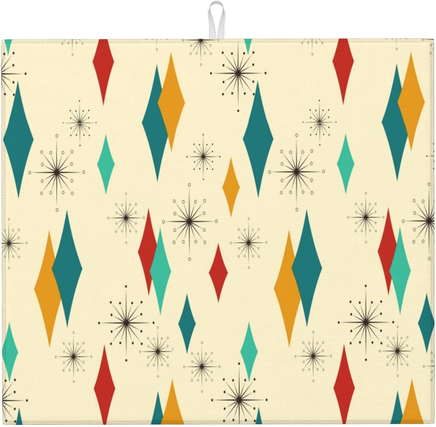 Mid Century Modern Dish Drying Mat for Kitchen Counter Atomic Retro ...