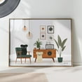 thumbnail image 1 of Mid Century Modern Dogs Retro Music Room Wall Art, Unframed Canvas 24x36in, 1 of 4