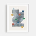 thumbnail image 1 of Mid-Century Modern and Dots - Mixed Media Geometric Abstract Minimalist Modern Art Pattern Mid-Century Modern Pastel White Framed Wall Art Print 9 x 12 inches, 1 of 1