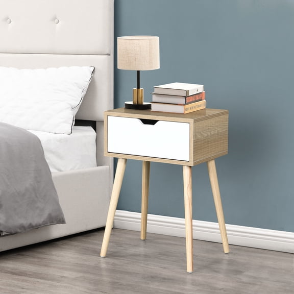 Mid - Century Modern Drawer Table | Clear Instruction for Setup | Bedroom Nightstand Option