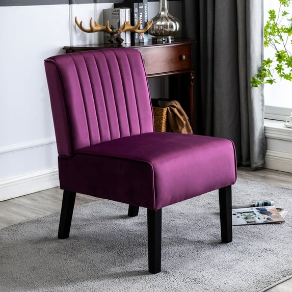 Mid Century Modern Eggplant Velvet Chairs / Complement Your Home Decor