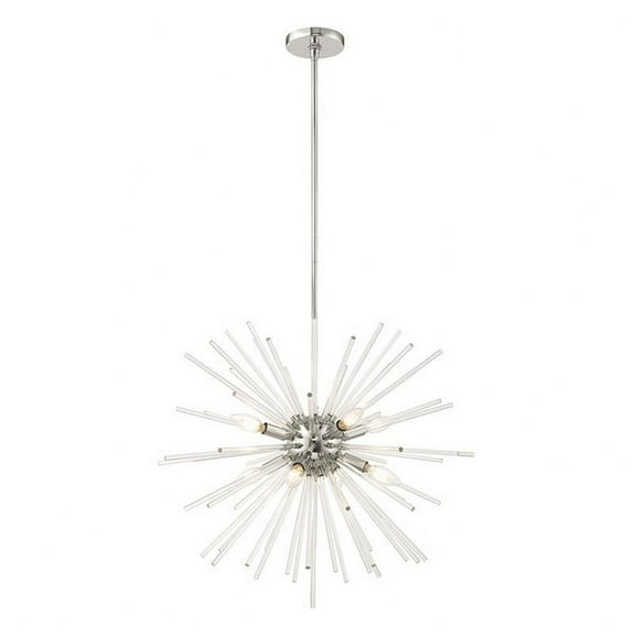 Mid Century Modern Eight Light Chandelier-Polished Chrome Finish Bailey Street Home 218-Bel-3110553